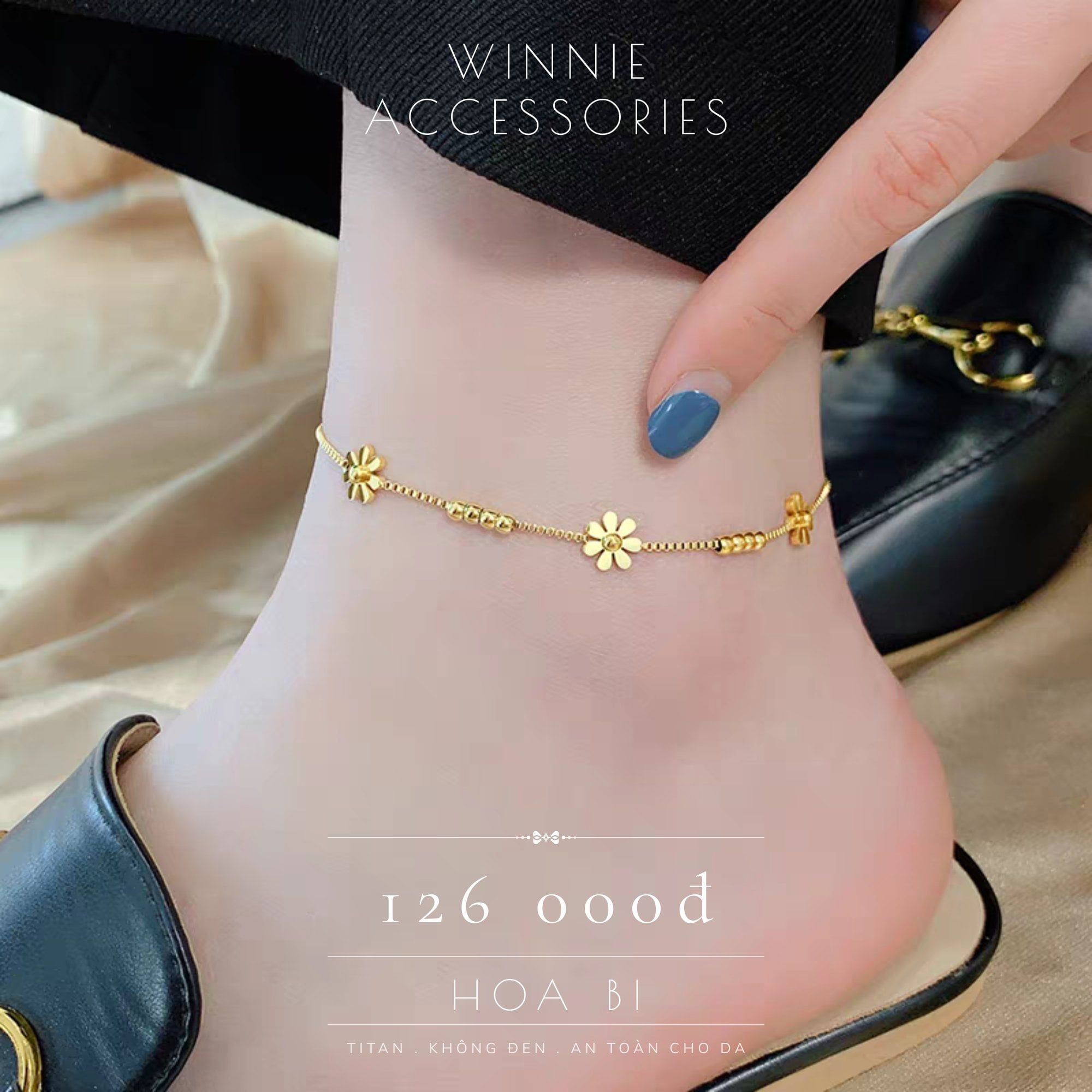  Lắc chân titan Hoa bi VG 