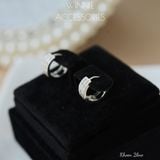  Hoa tai Bạc S925 Khoen 2 line 