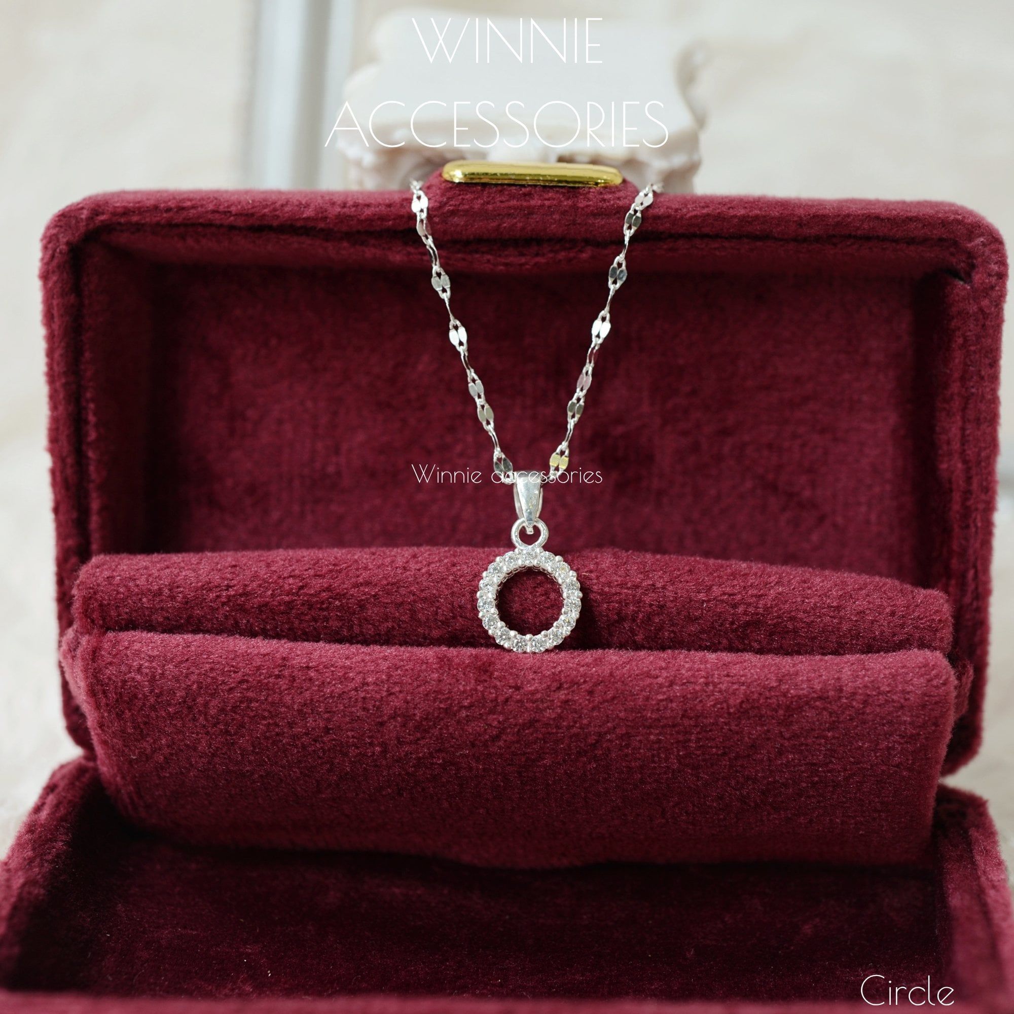  Charm Dây chuyền Bạc S925 Circle (không kèm dây) 