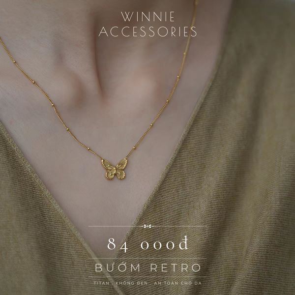  Dây chuyền Titan Bướm Retro 
