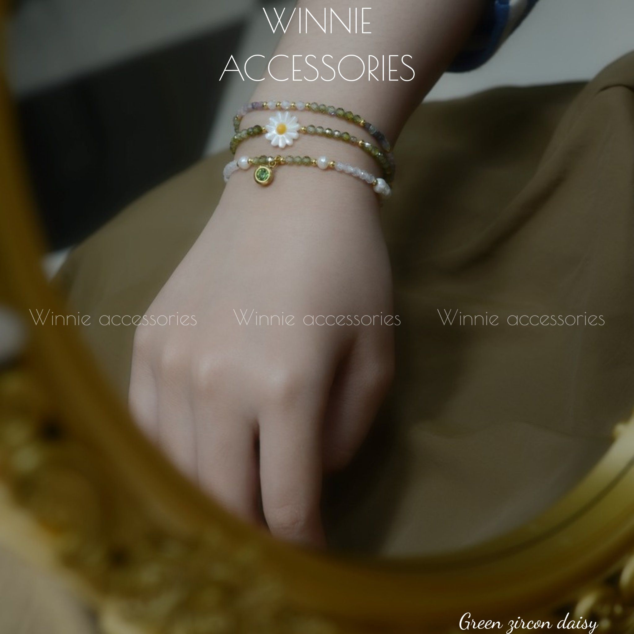  Lắc tay Titan Green Zircon Daisy 