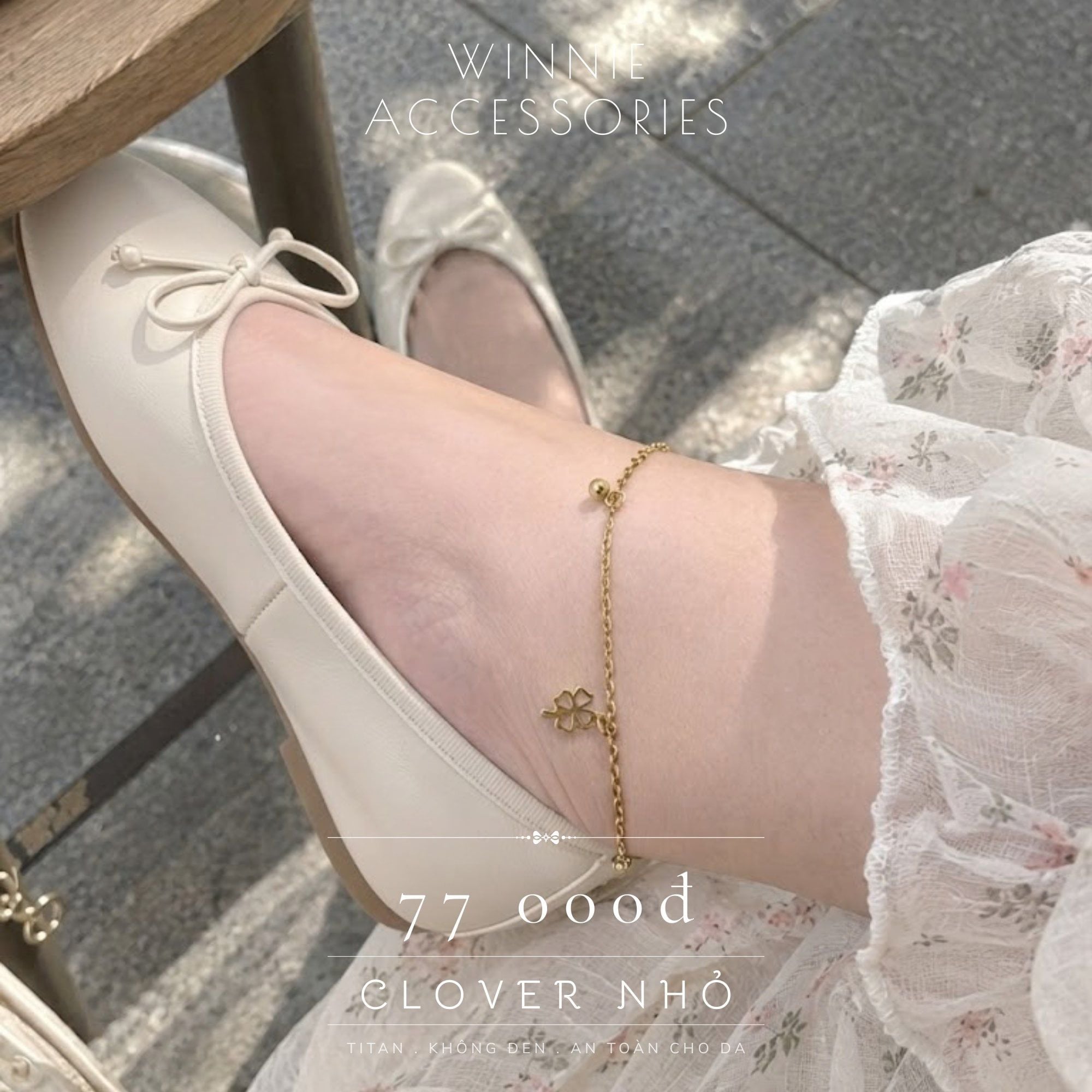 Lắc chân Titan Clover nhỏ 