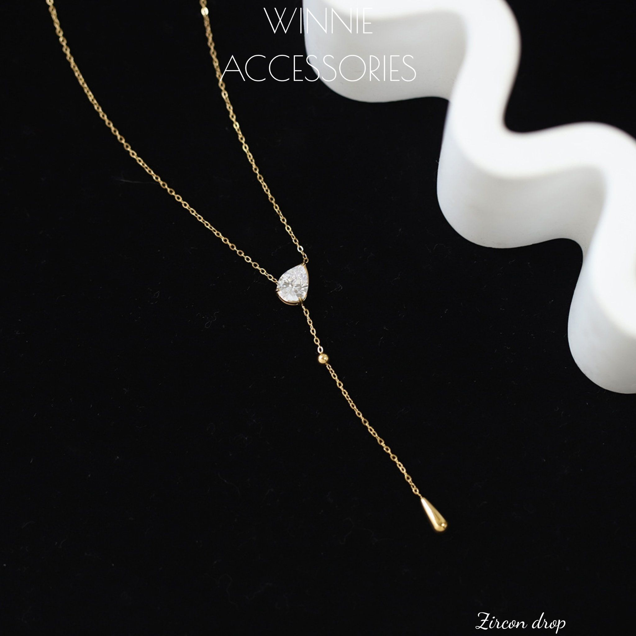  Dây chuyền Titan Zircon Drop 