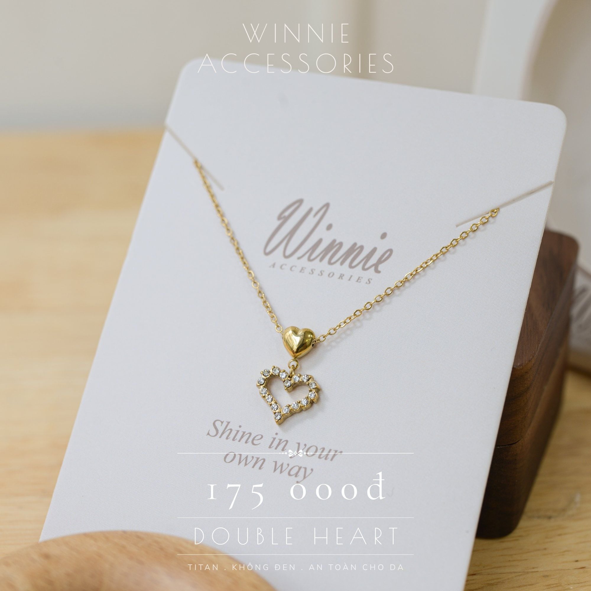  Dây chuyền Titan Double heart 