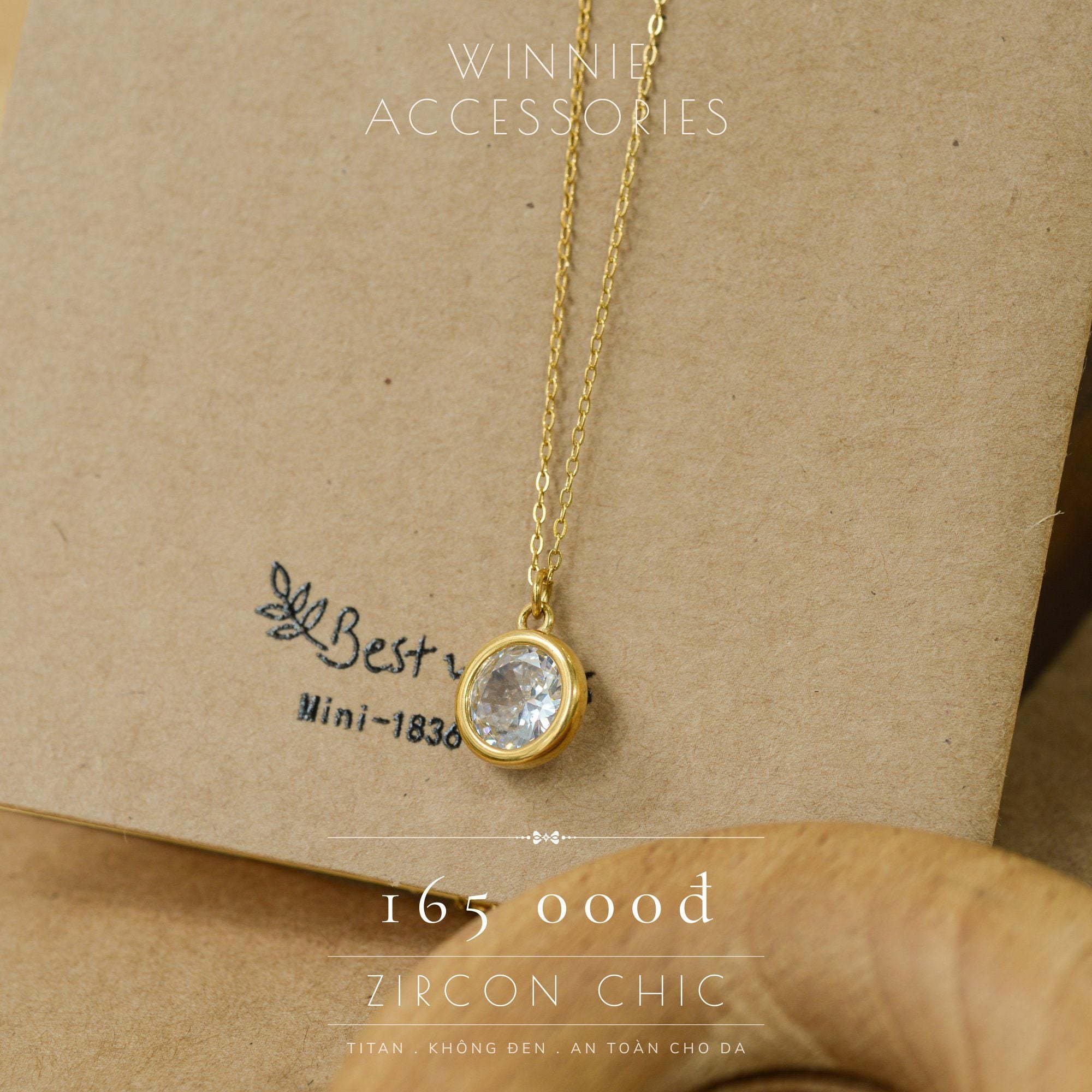  Dây chuyền Titan Zircon chic 