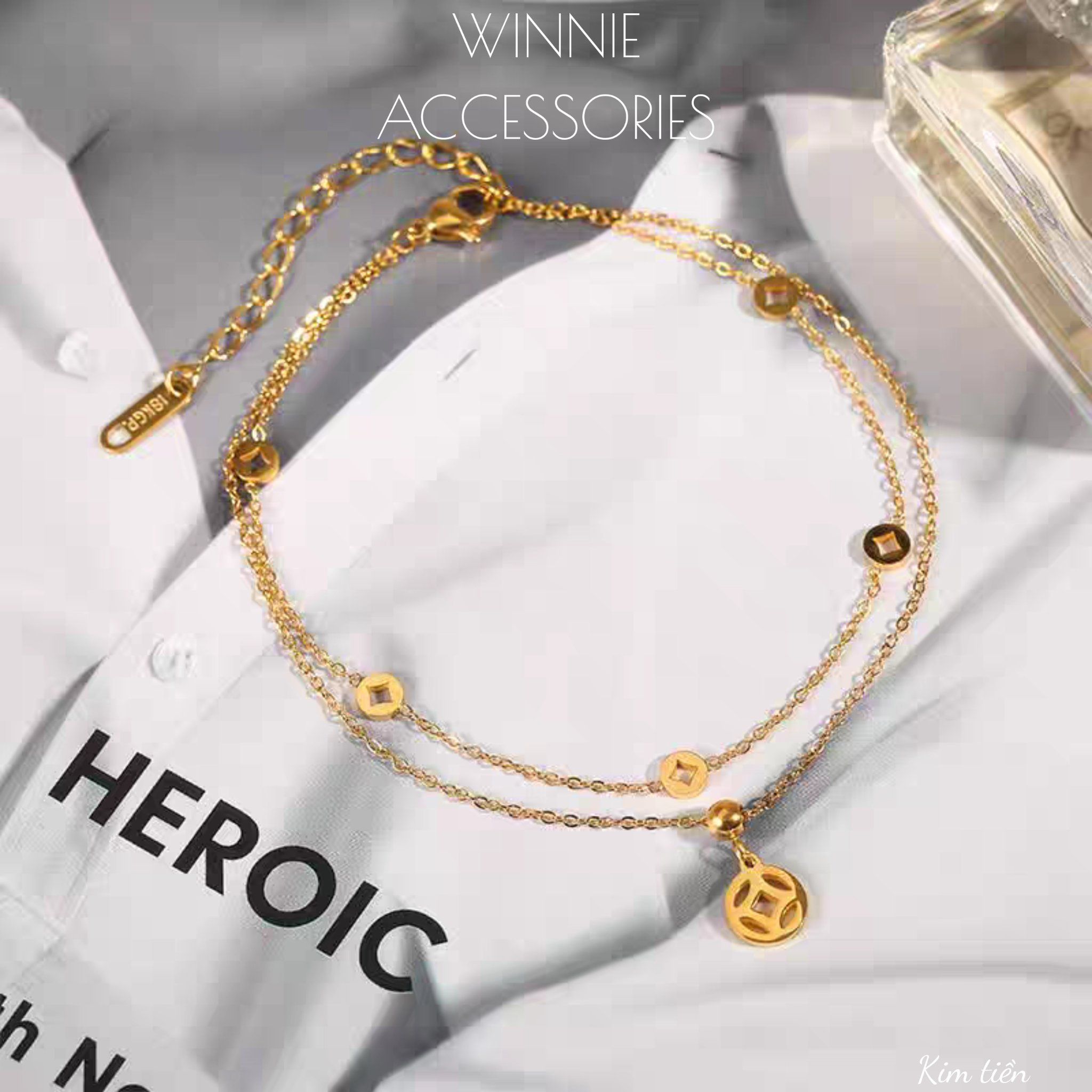  Lắc chân Titan Kim Tiền 