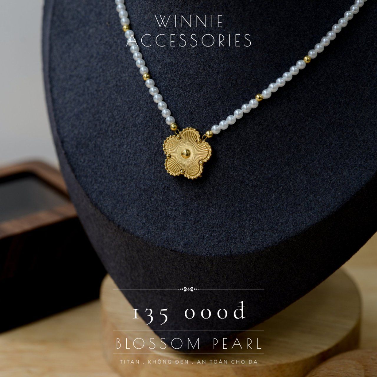  Dây chuyền Titan Blossom Pearl 