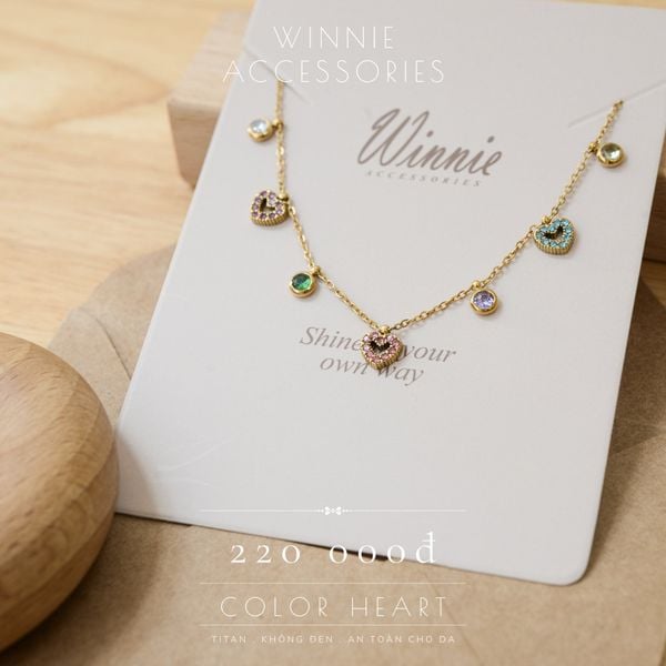  Dây chuyền Titan Color heart 