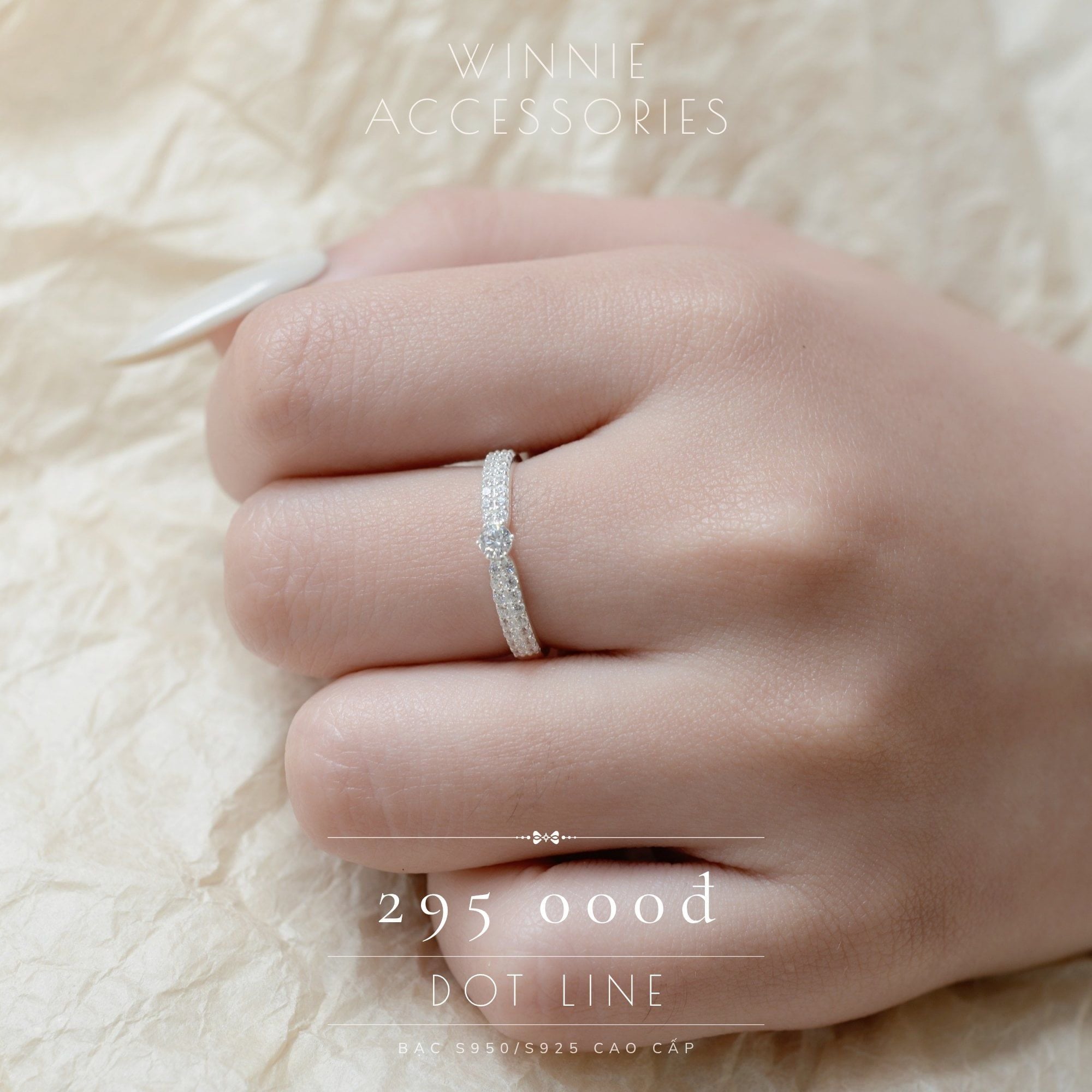  Nhẫn Bạc S925 Dot line 