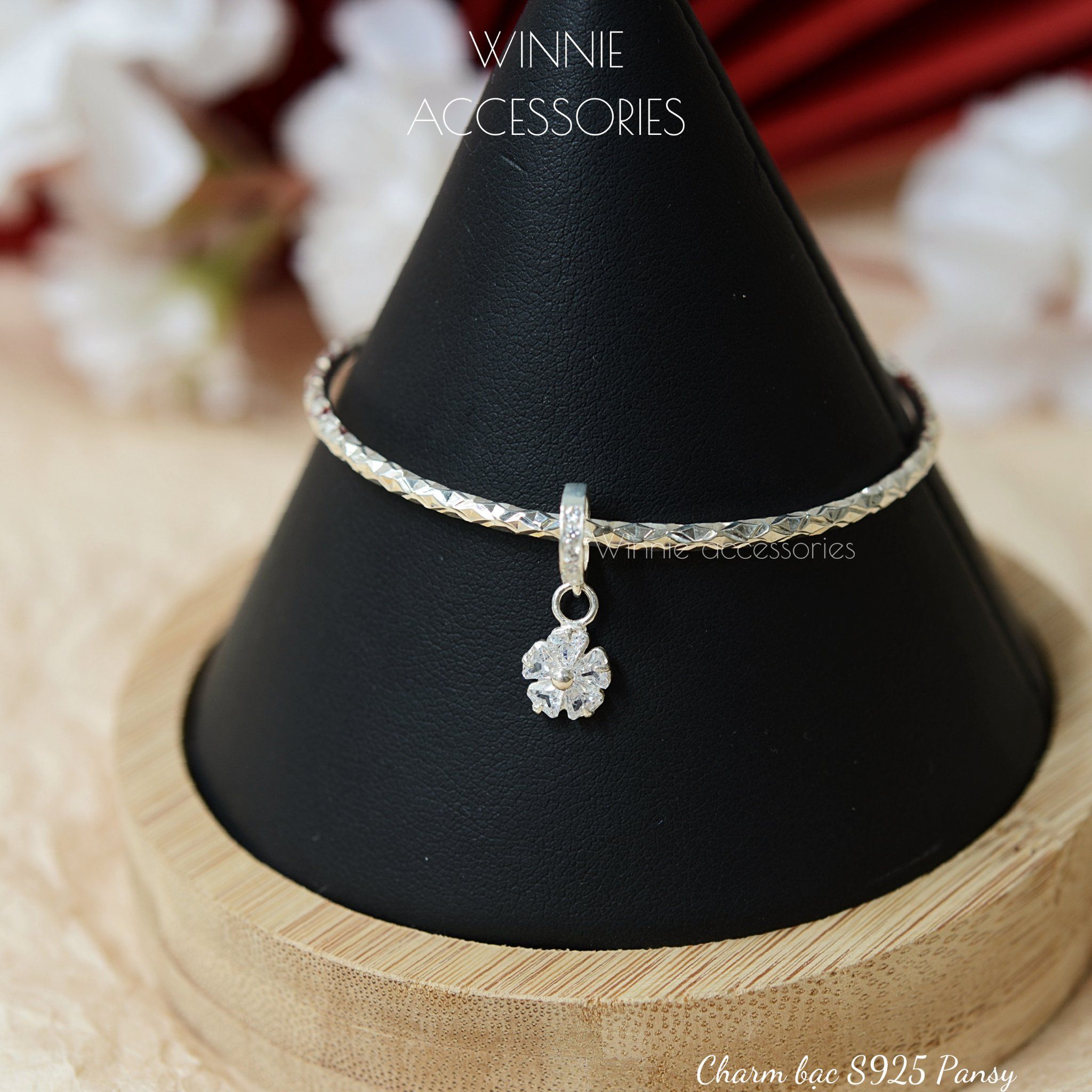  Charm Bạc S925 Pansy 