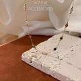  Dây chuyền titan Pha lê màu 