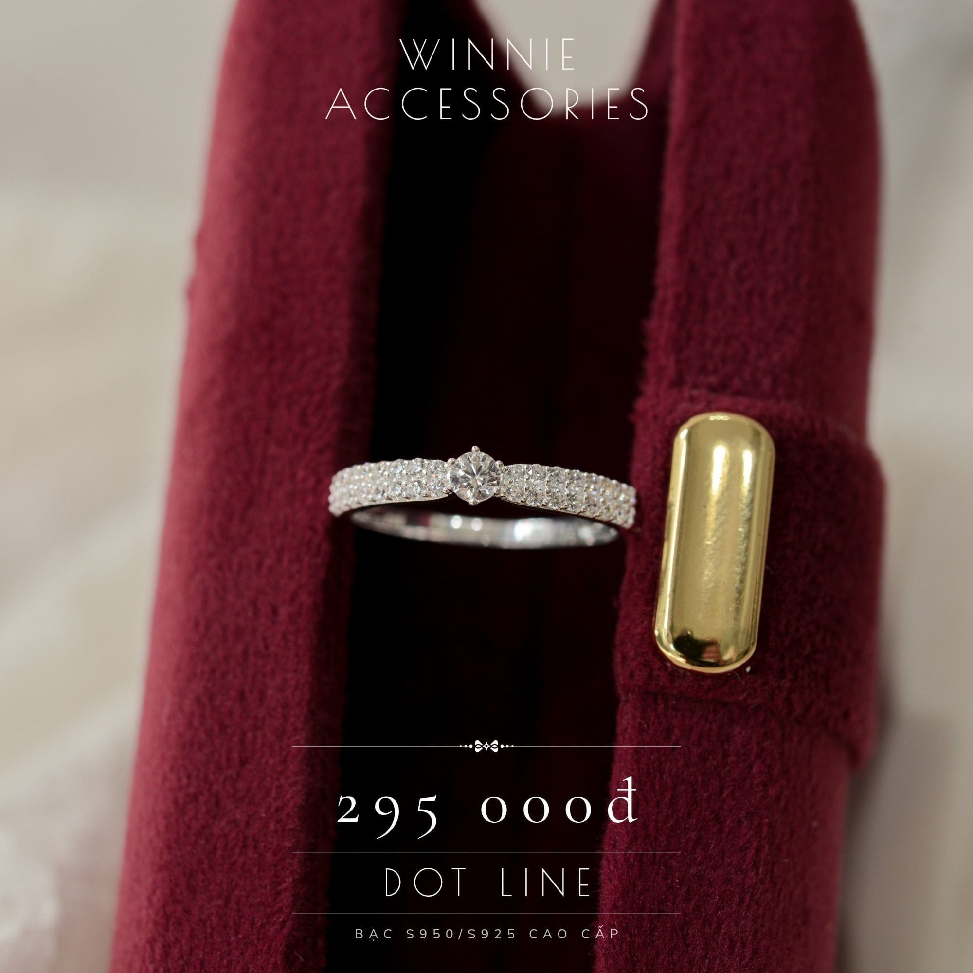  Nhẫn Bạc S925 Dot line 