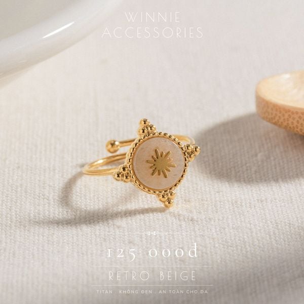  Nhẫn Titan Retro beige 
