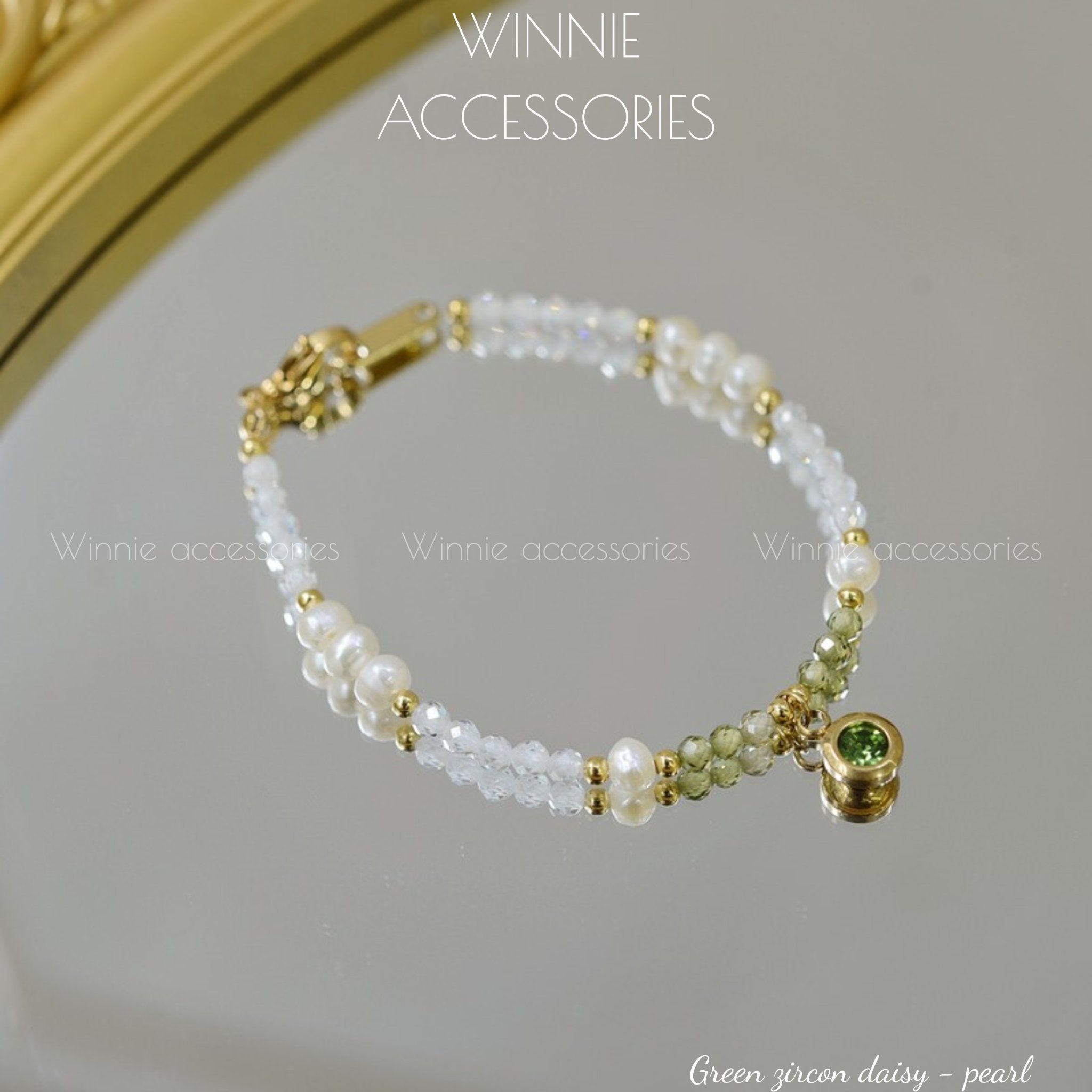  Lắc tay Titan Green Zircon Daisy 