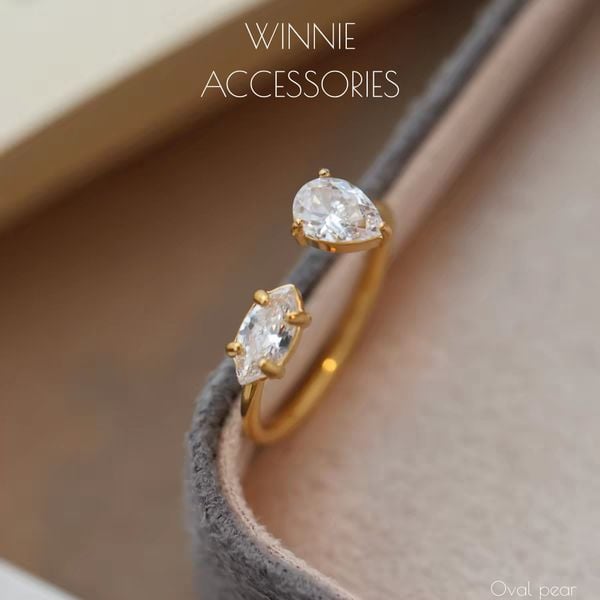  Nhẫn Titan Oval Pear 