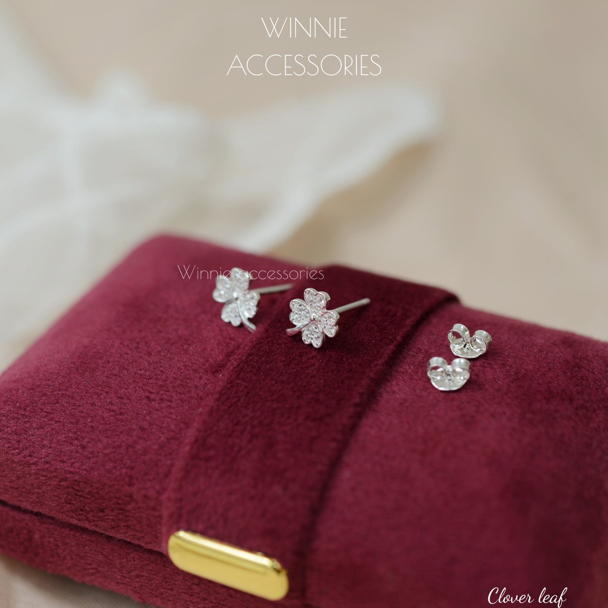  Hoa tai Bạc S925 Clover leaf 