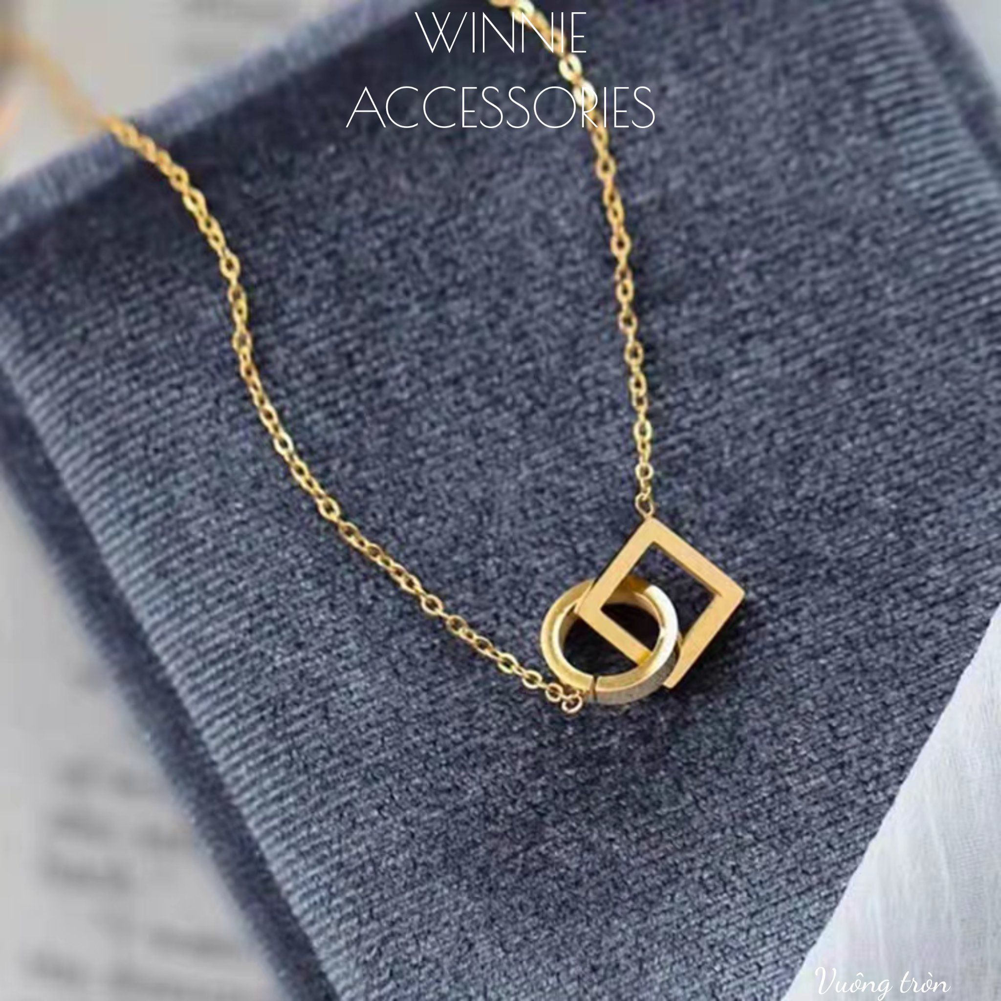  Dây chuyền titan Vuông tròn VG 