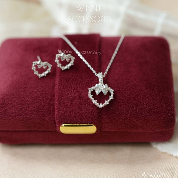  Charm Dây chuyền Bạc S925 Aura heart (Không kèm dây) 