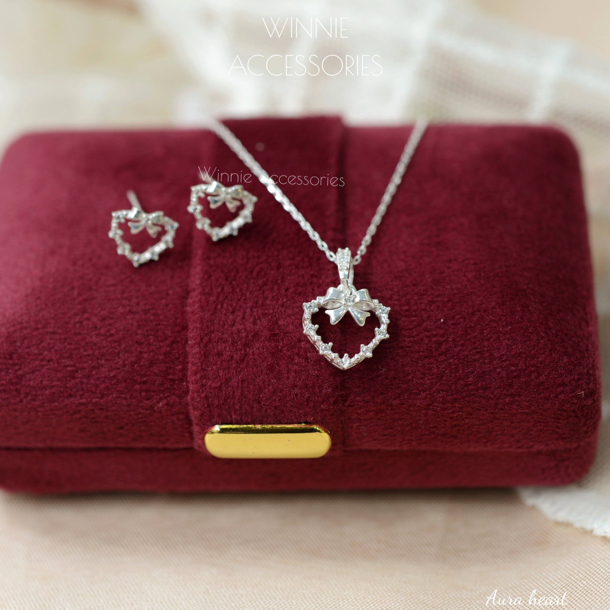 Charm Dây chuyền Bạc S925 Aura heart (Không kèm dây) 