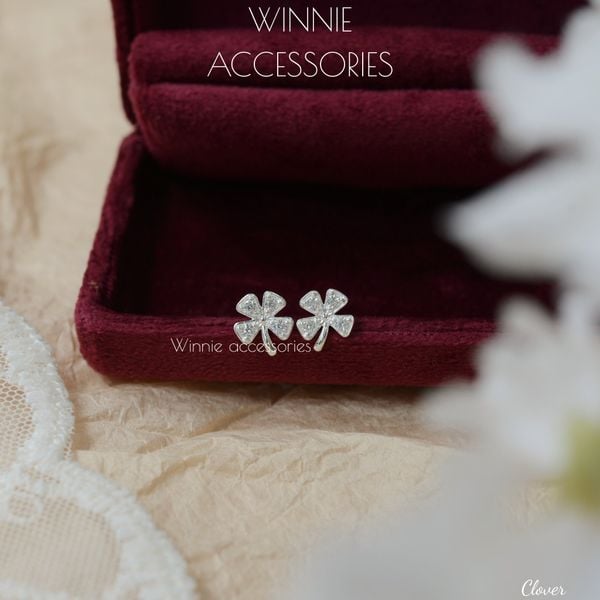  Hoa tai Bạc S925 Clover 