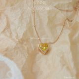  Dây chuyền titan Color heart Vàng 