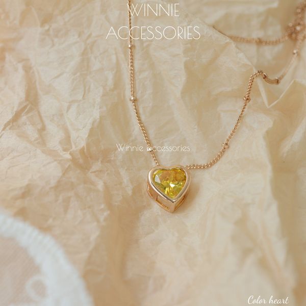 Dây chuyền titan Color heart Vàng 
