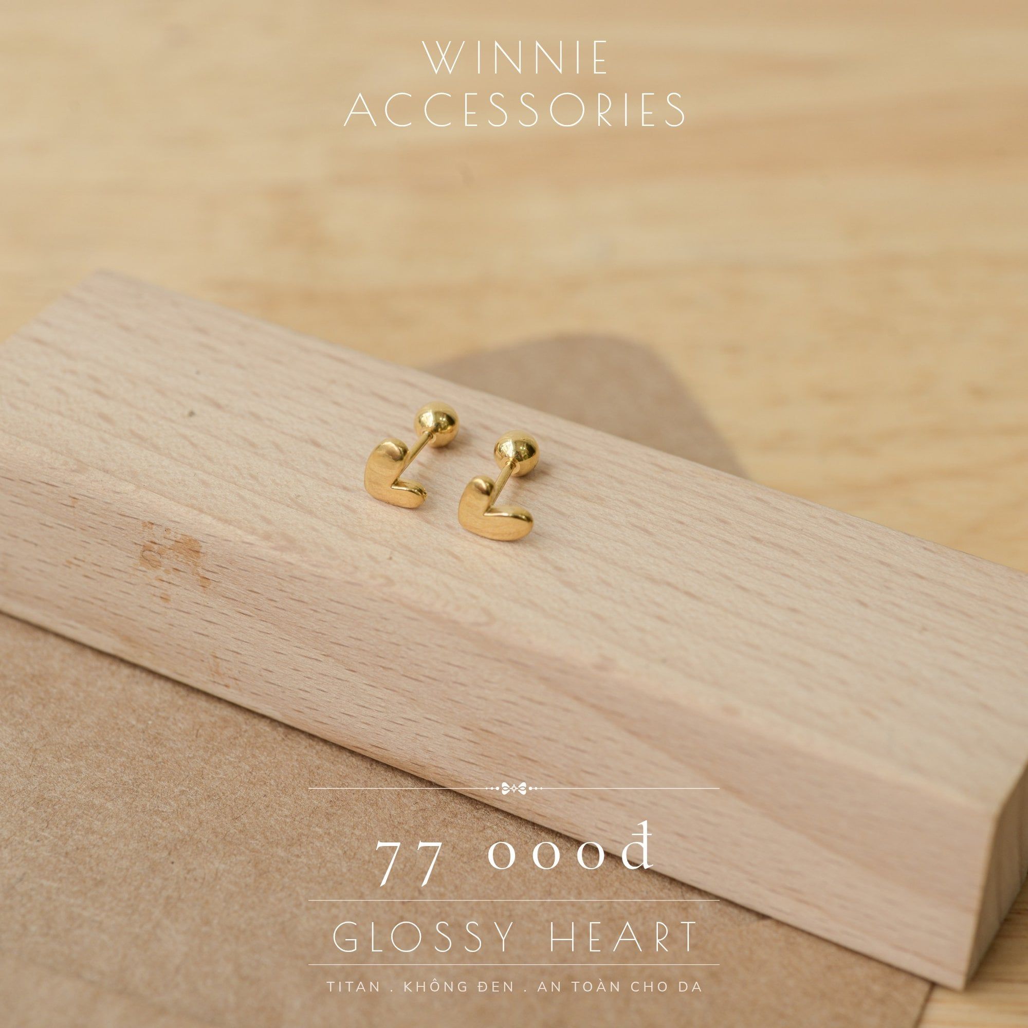  Hoa tai Titan Bi Glossy heart 