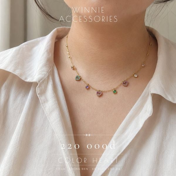  Dây chuyền Titan Color heart 