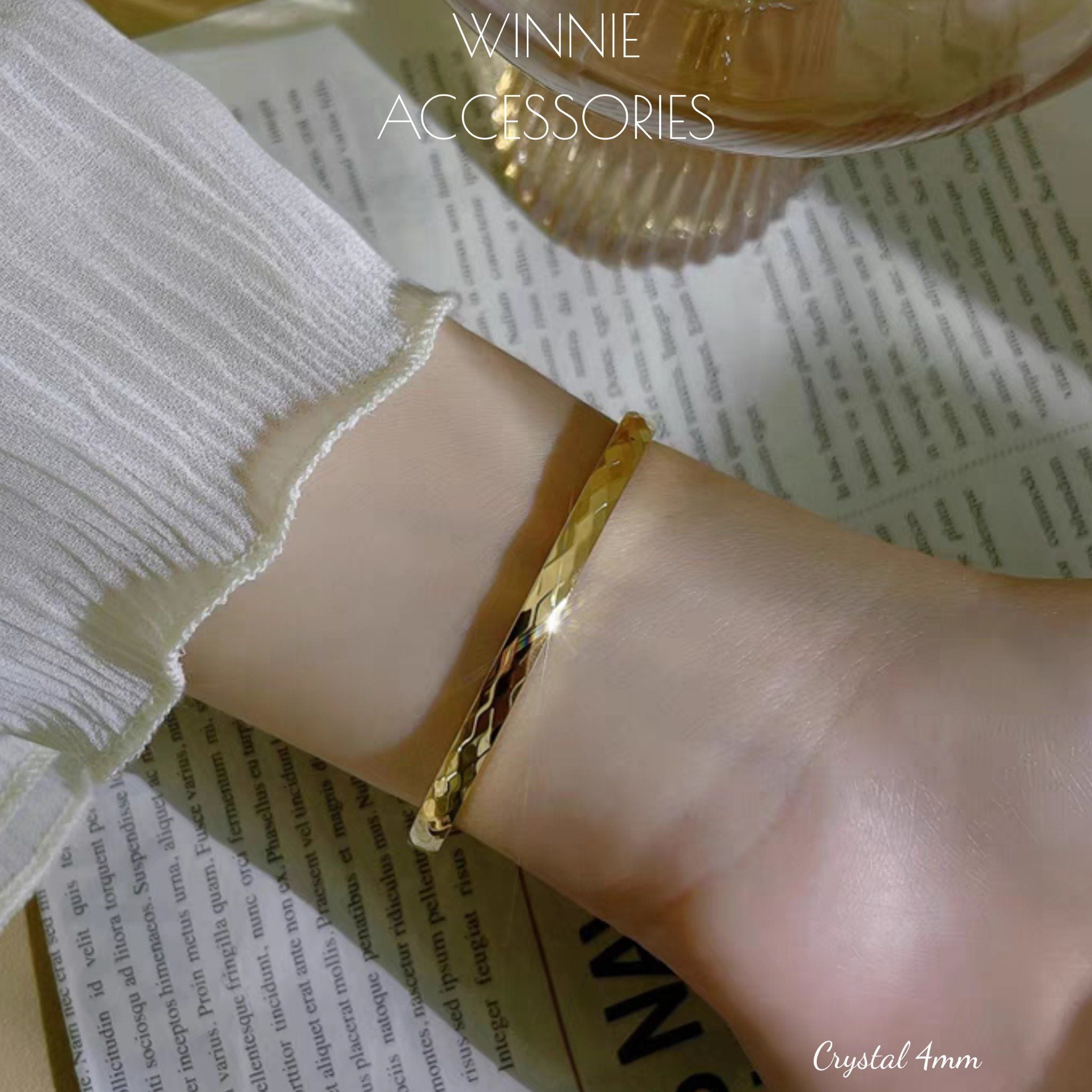  Vòng tay Titan Crystal Bản 4mm 