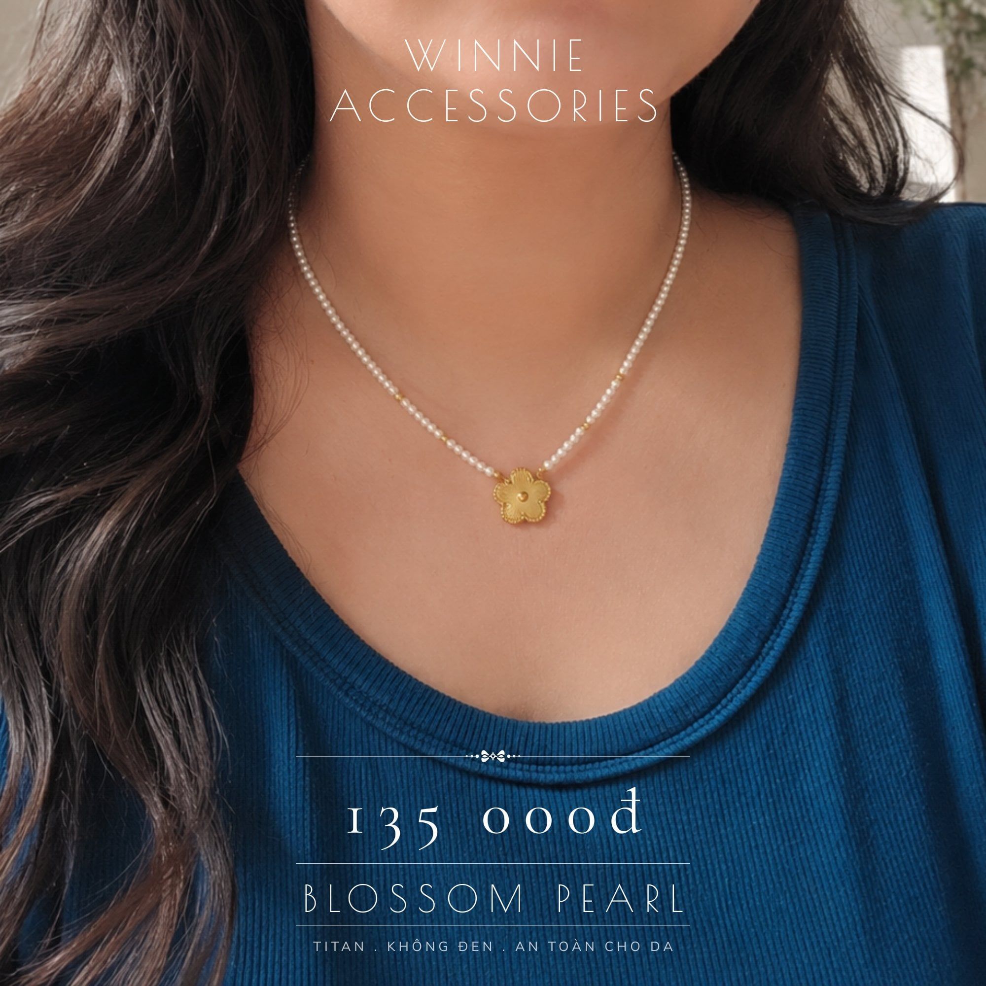  Dây chuyền Titan Blossom Pearl 