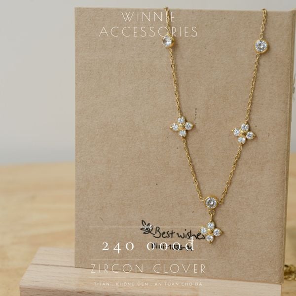  Dây chuyền Titan Zircon Clover 