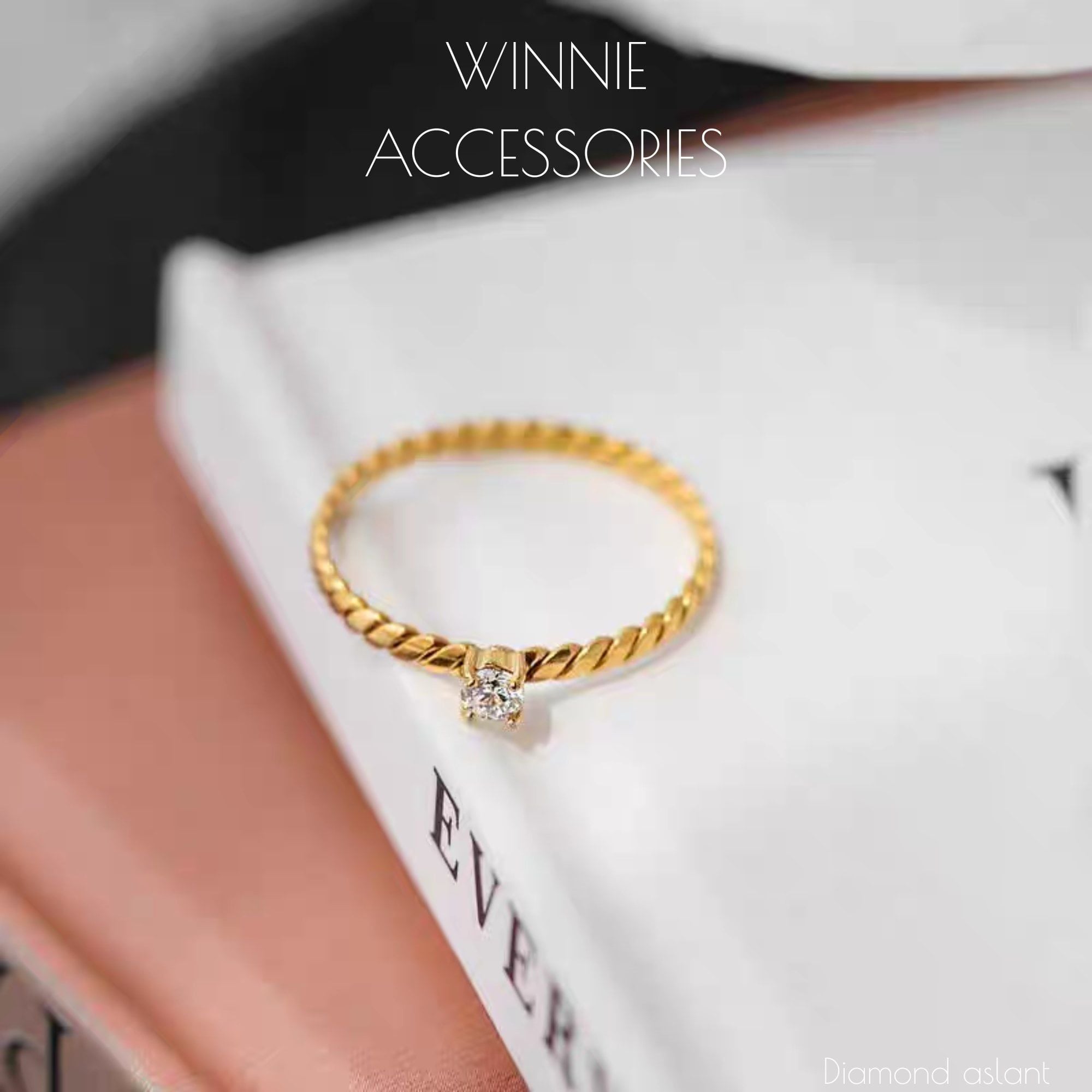  Nhẫn Titan Diamond Aslant 