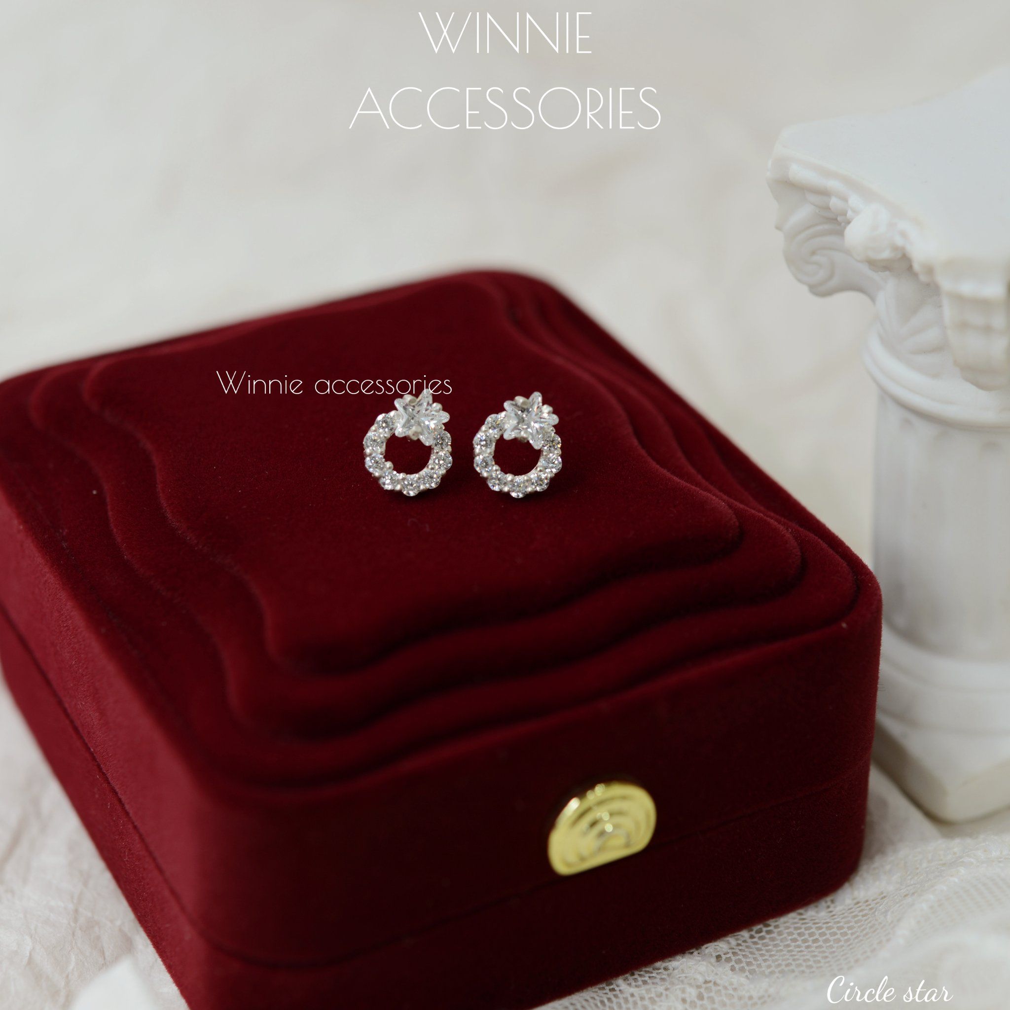  Hoa tai Bạc S925 Circle Star 