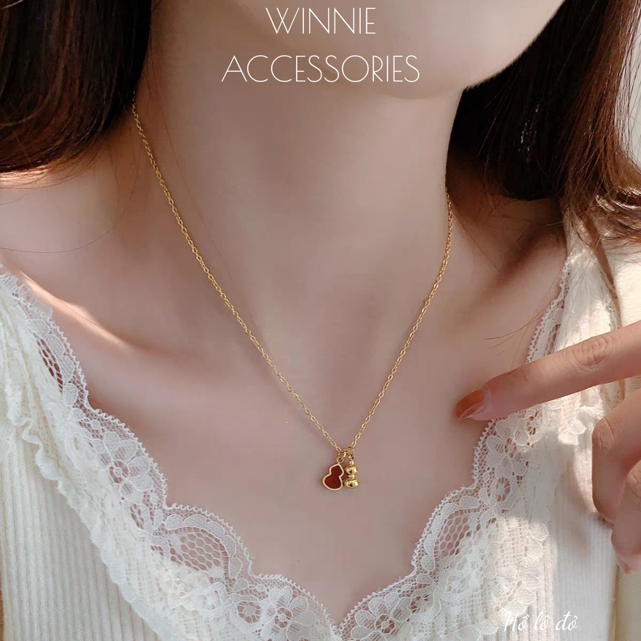  Dây chuyền Titan Hồ lô đỏ 