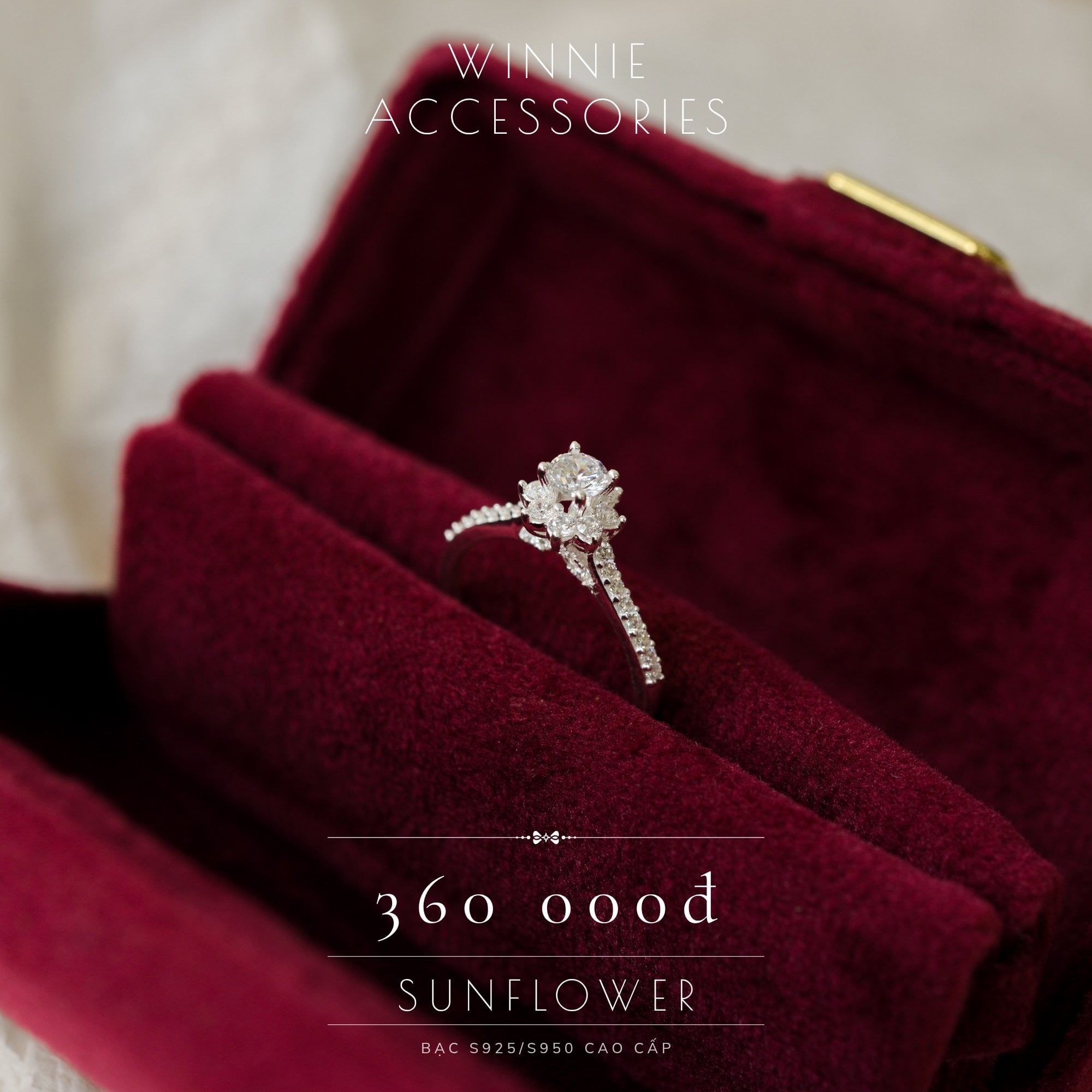  Nhẫn Bạc S925 Sunflower 