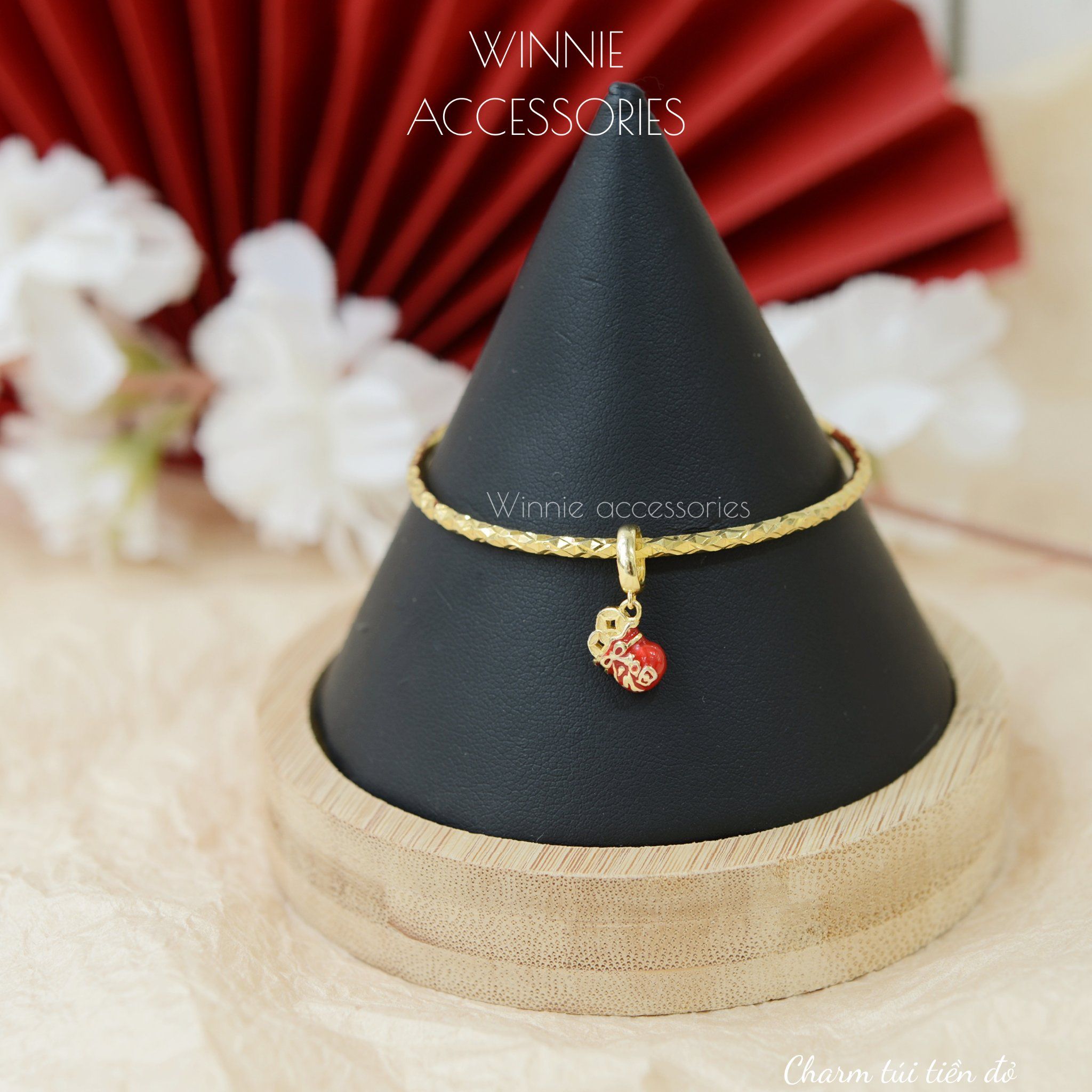  Charm Bạc S925 Túi tiền đỏ 