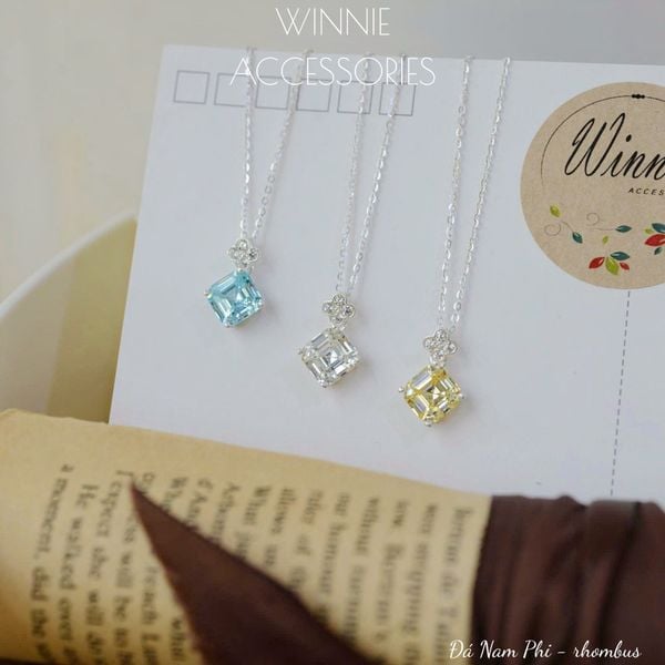  Dây chuyền Bạc S925 Đá Nam Phi Rhombus 