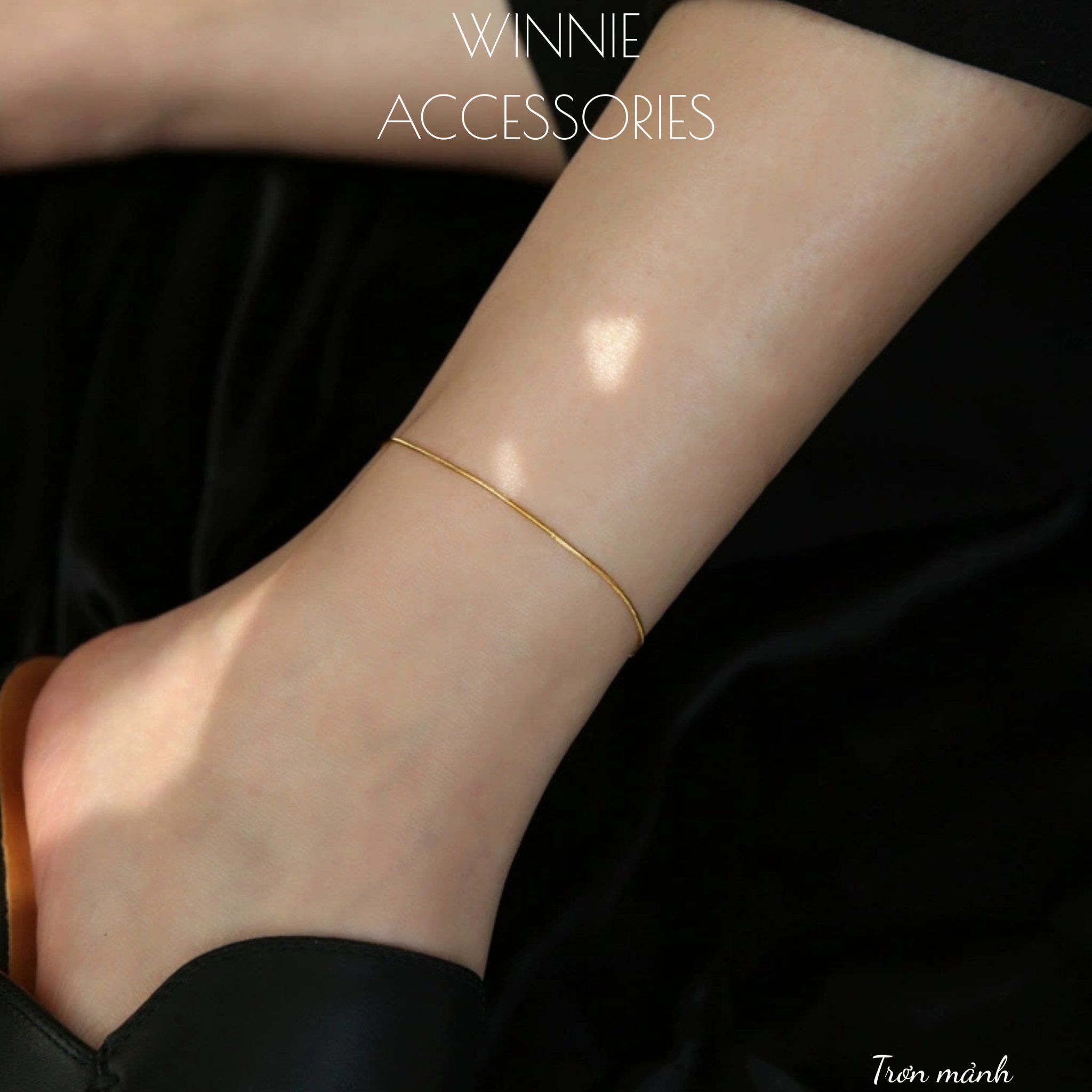  Lắc chân titan trơn mảnh VG 