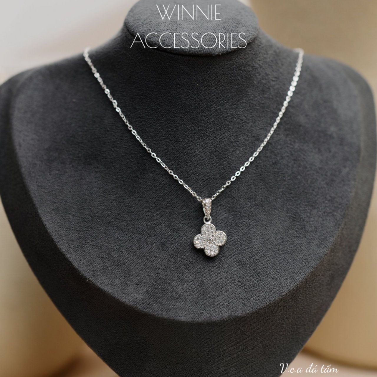  Dây chuyền Bạc S925 VCA Đá Tấm 