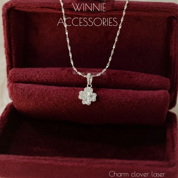  Charm Dây chuyền Bạc S925 Clover Laser (Không kèm dây) 