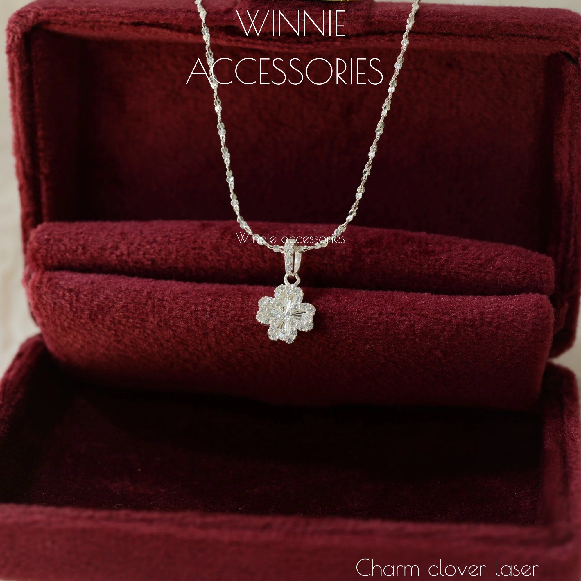  Charm Dây chuyền Bạc S925 Clover Laser (Không kèm dây) 