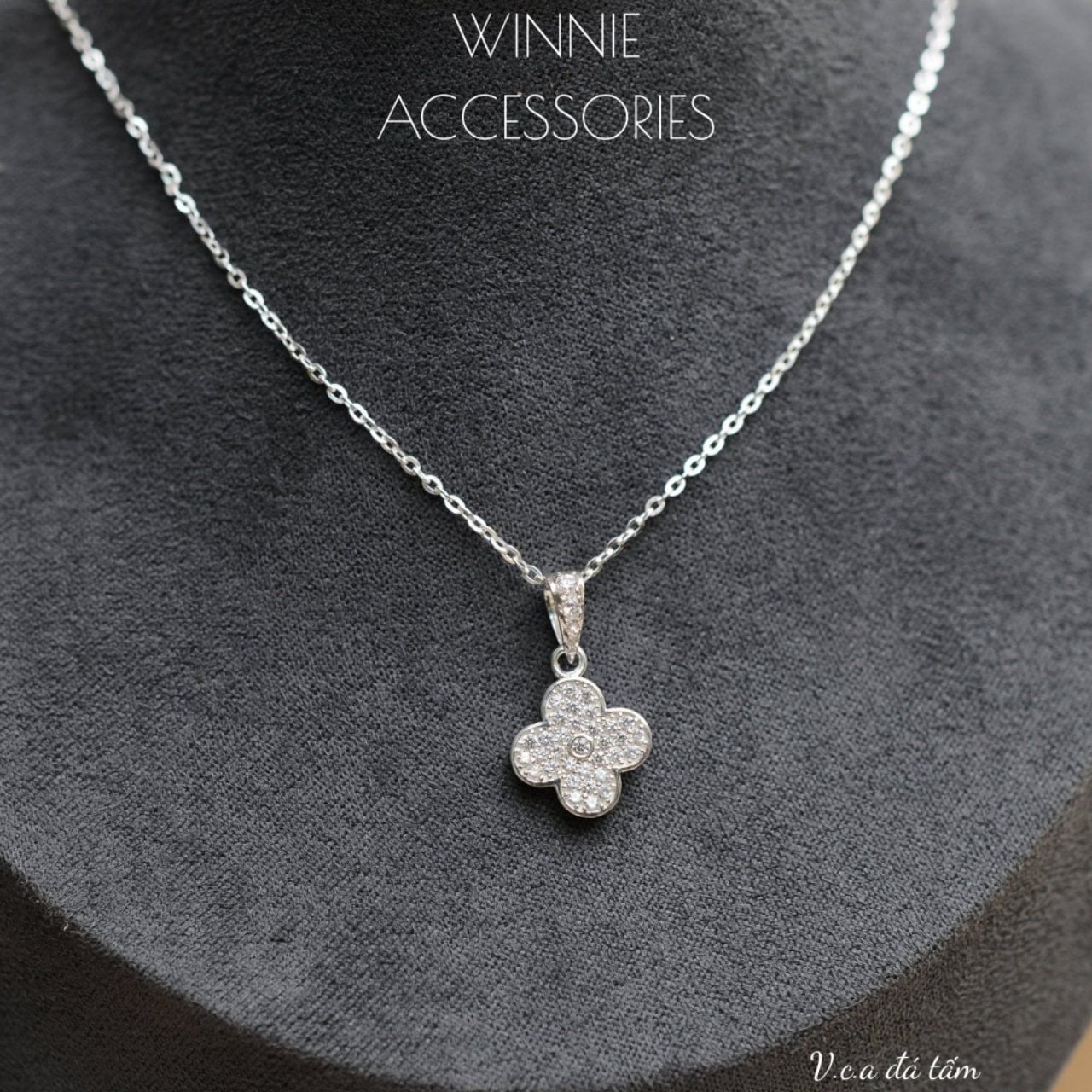  Dây chuyền Bạc S925 VCA Đá Tấm 