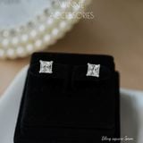  Hoa tai Bạc S925 Bling Square 