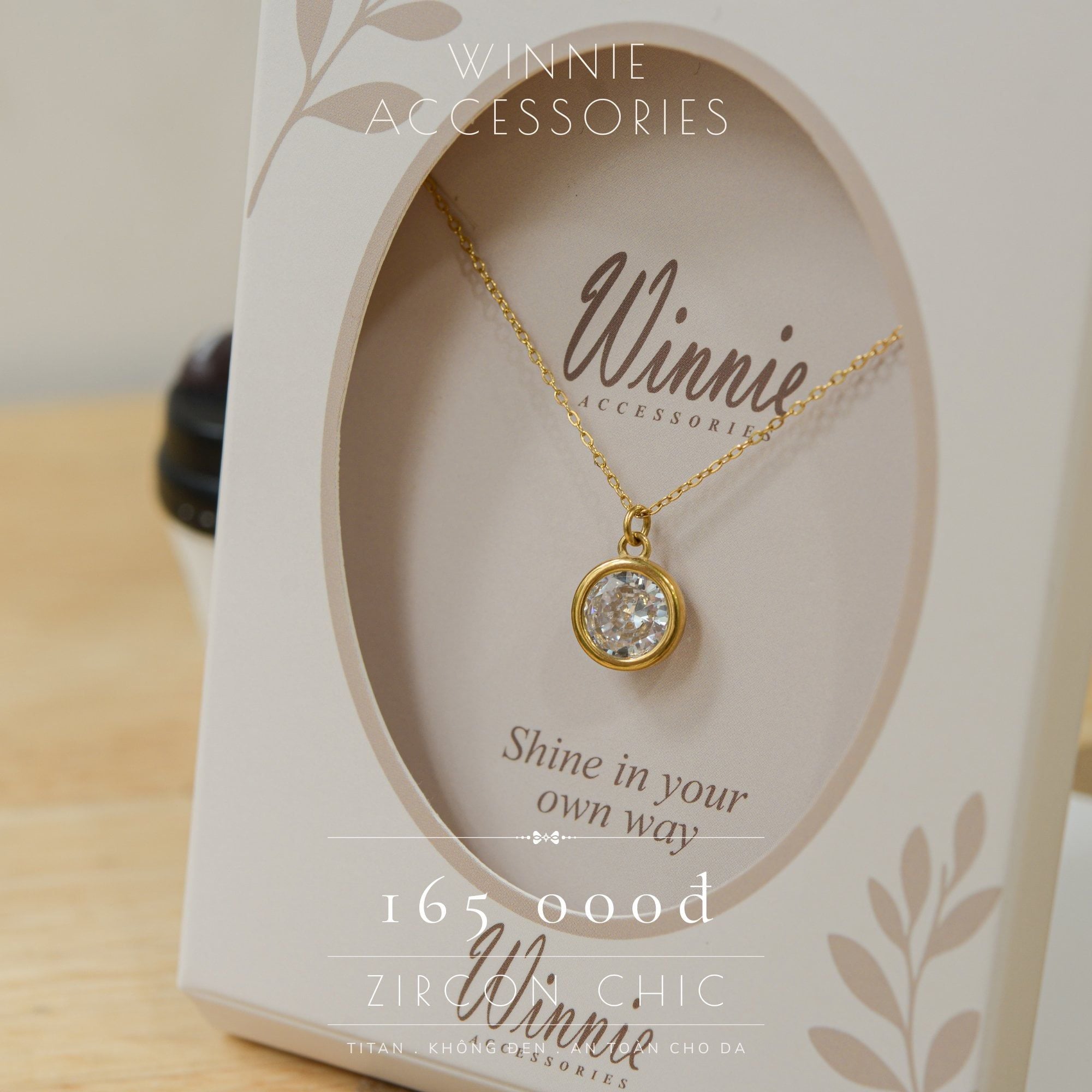  Dây chuyền Titan Zircon chic 