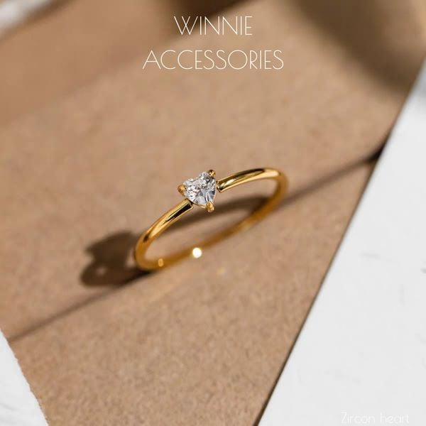  Nhẫn Titan Zircon heart 