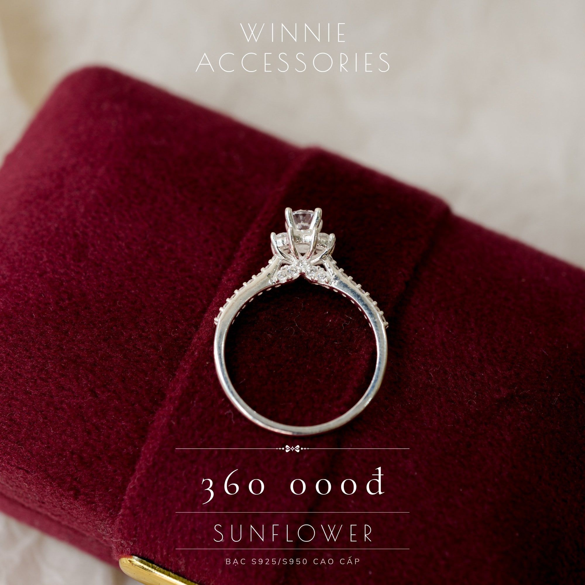  Nhẫn Bạc S925 Sunflower 