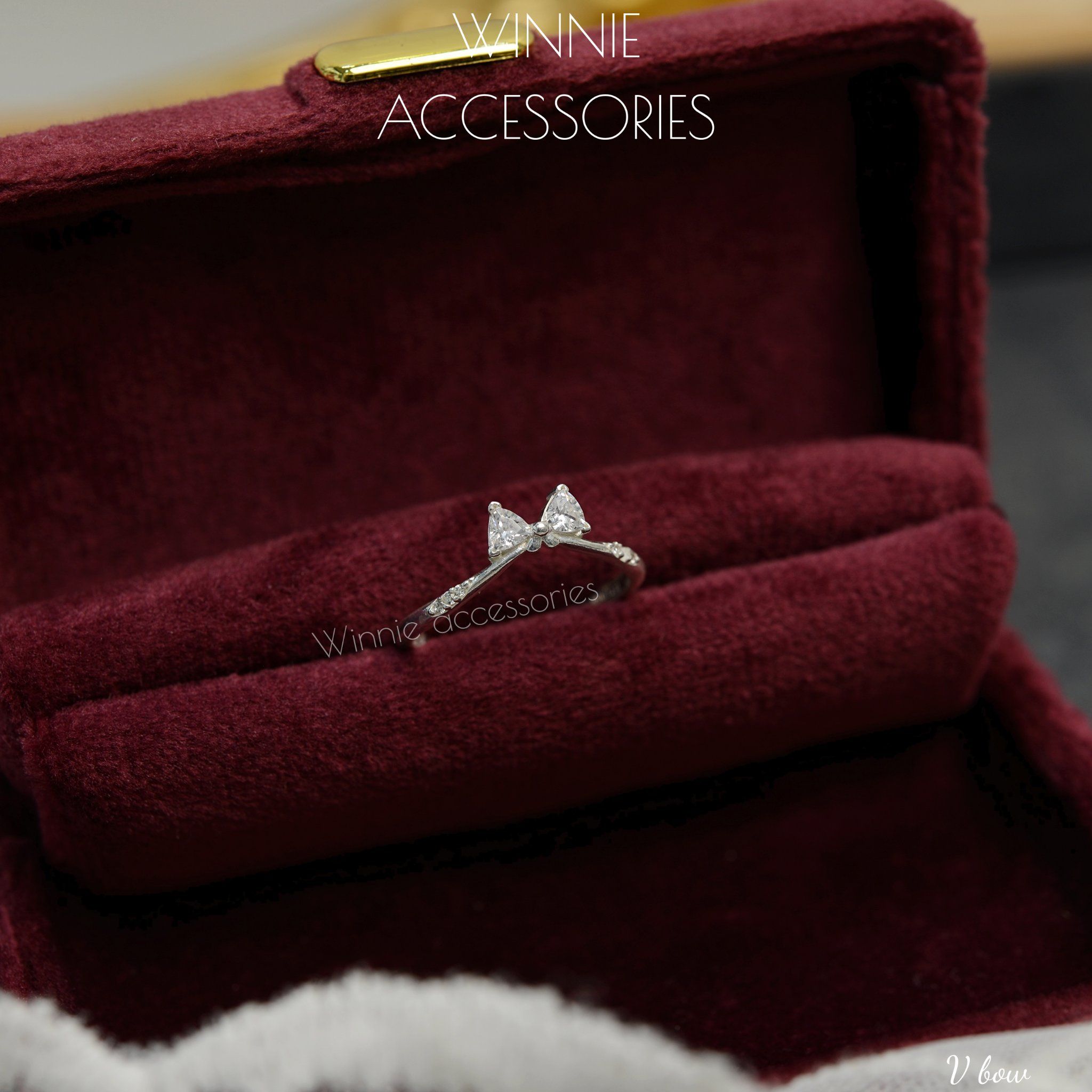  Nhẫn Bạc S925 V Bow 