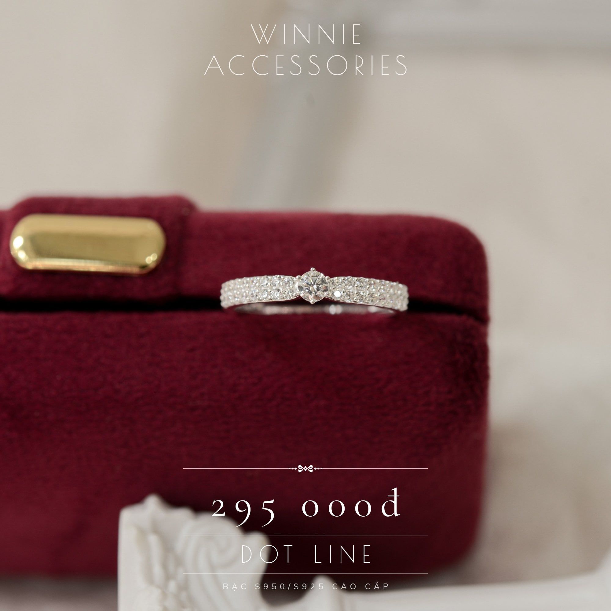  Nhẫn Bạc S925 Dot line 