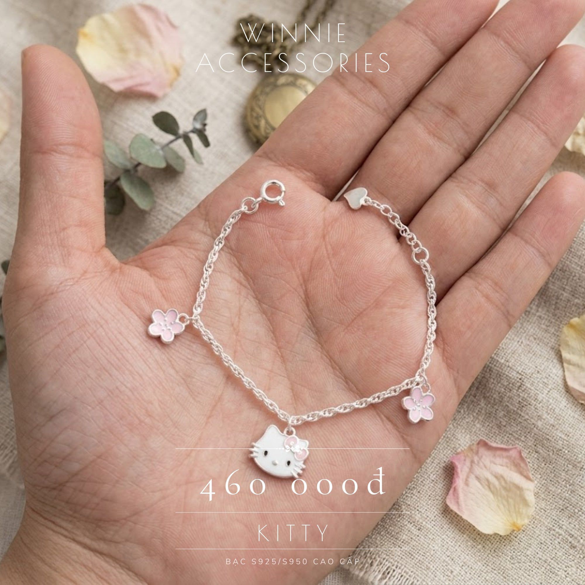  Lắc tay Bạc S925 Kitty 