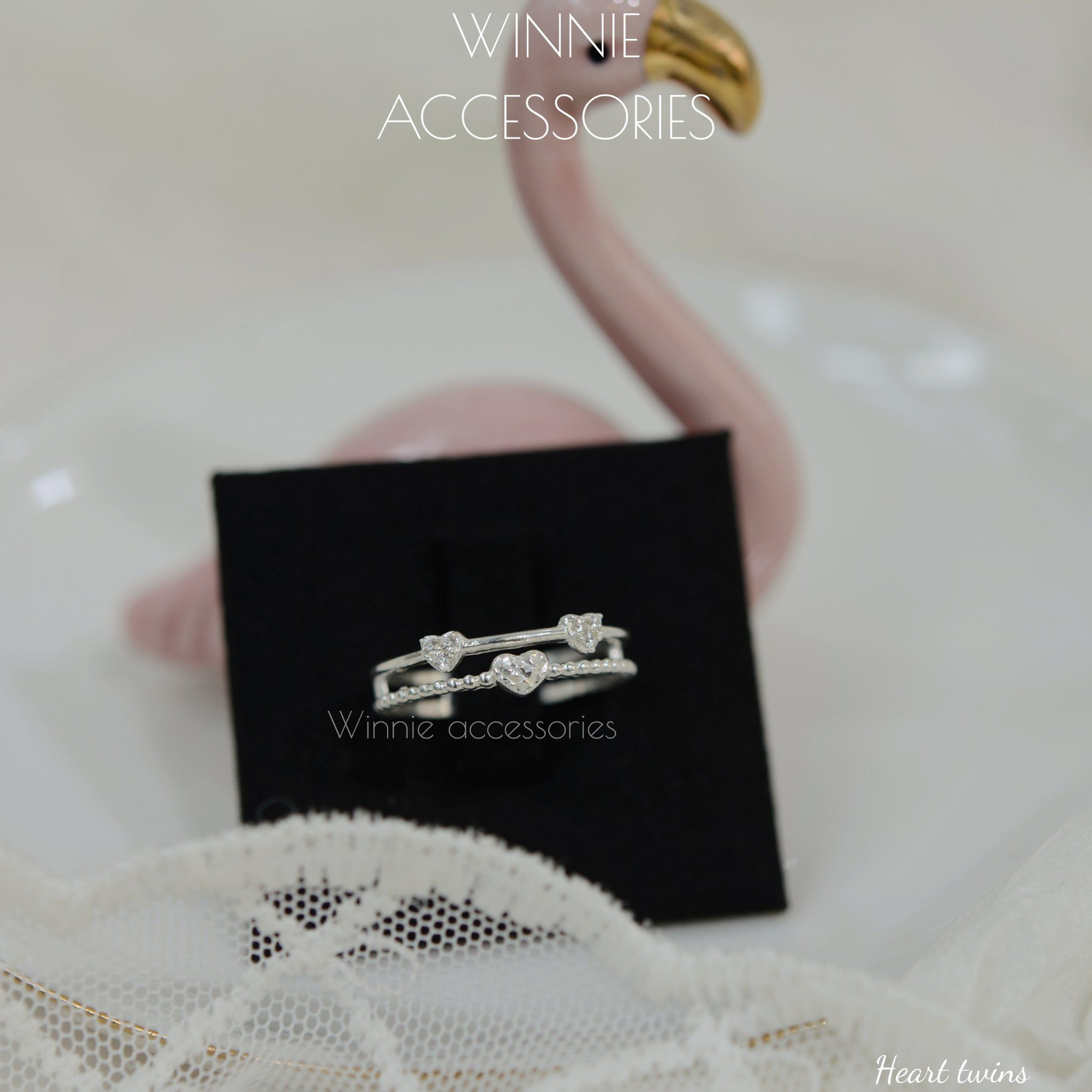  Nhẫn Bạc S925 Heart Twins 